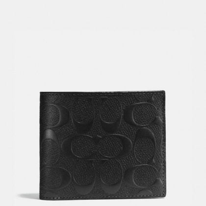 Coach Compact ID Men’s Wallet In Signature Leather
